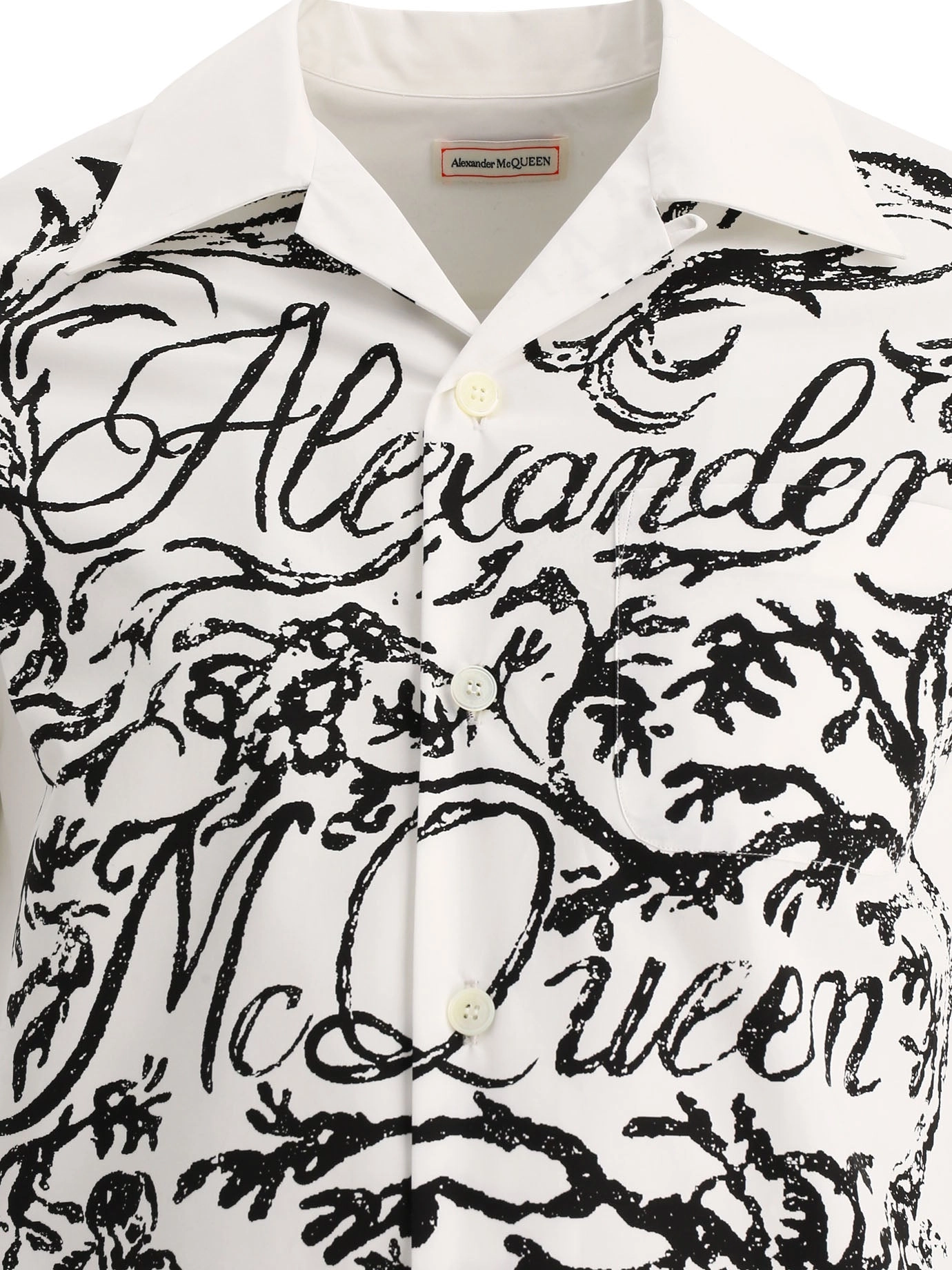 Alexander McQueen Short-Sleeved Motif Printed Shirt