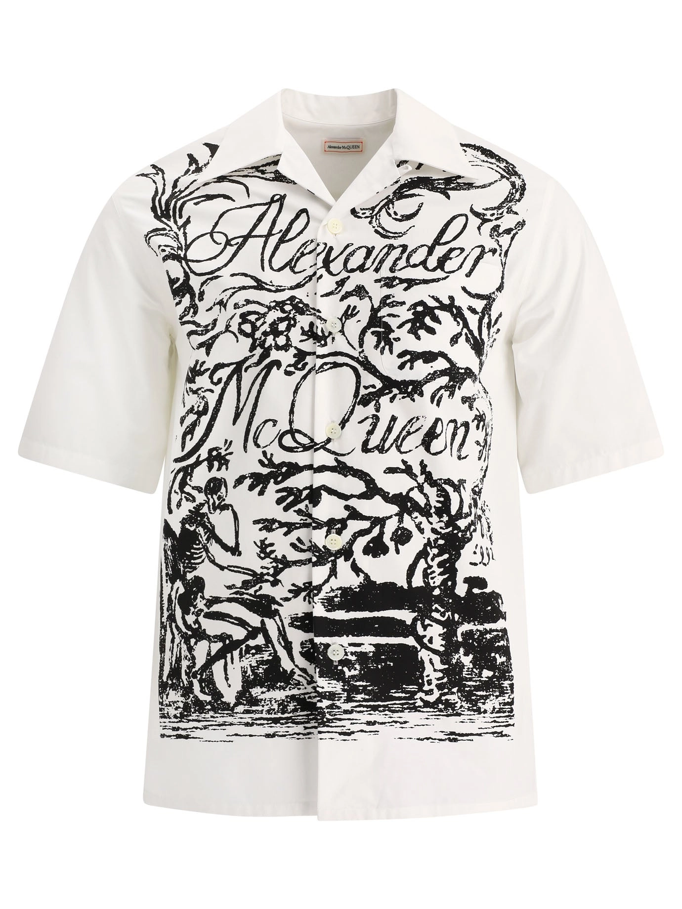 Alexander McQueen Short-Sleeved Motif Printed Shirt