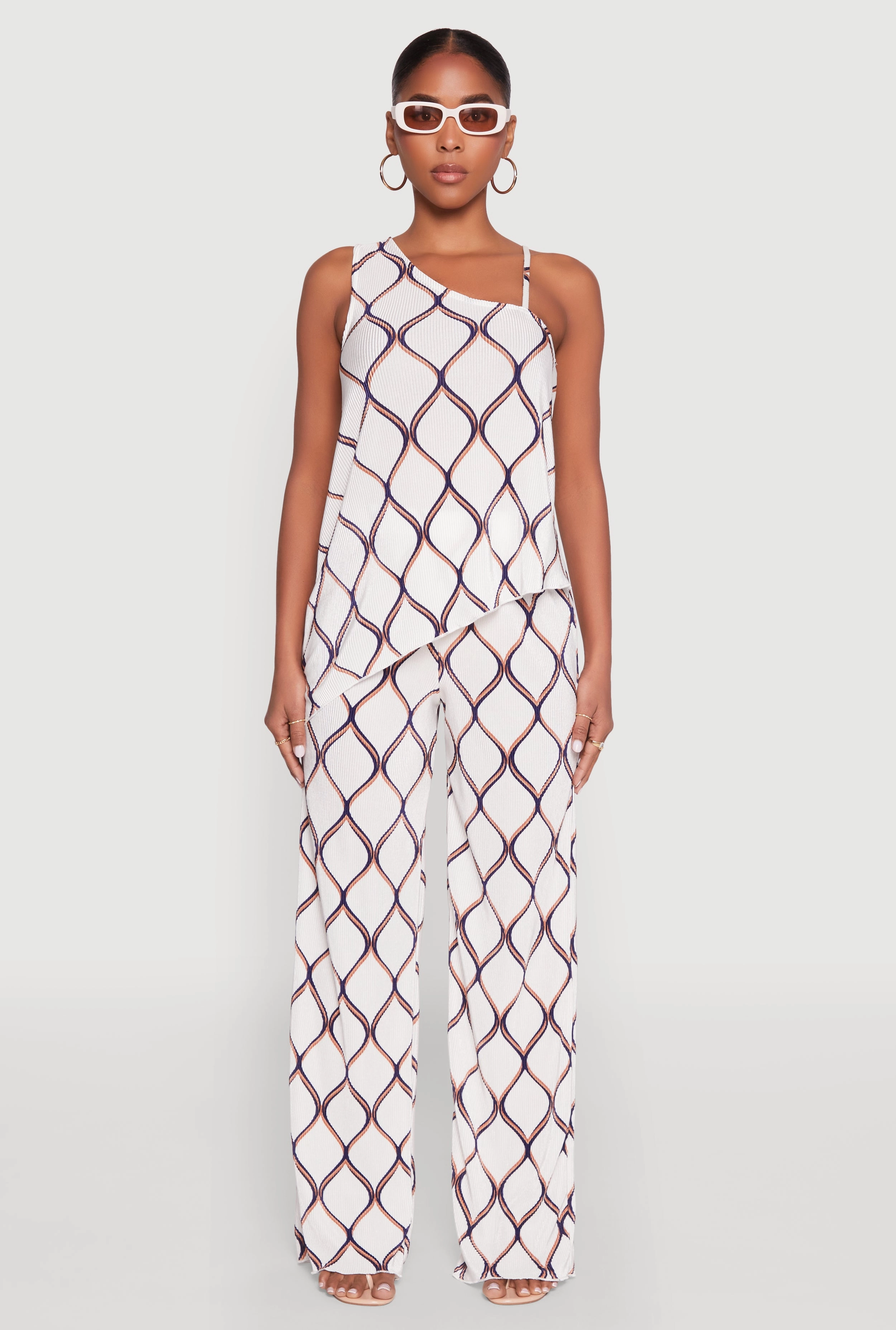 Almost Famous Plisse Asymmetrical Top
