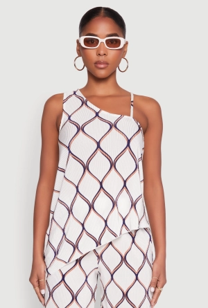 Almost Famous Plisse Asymmetrical Top