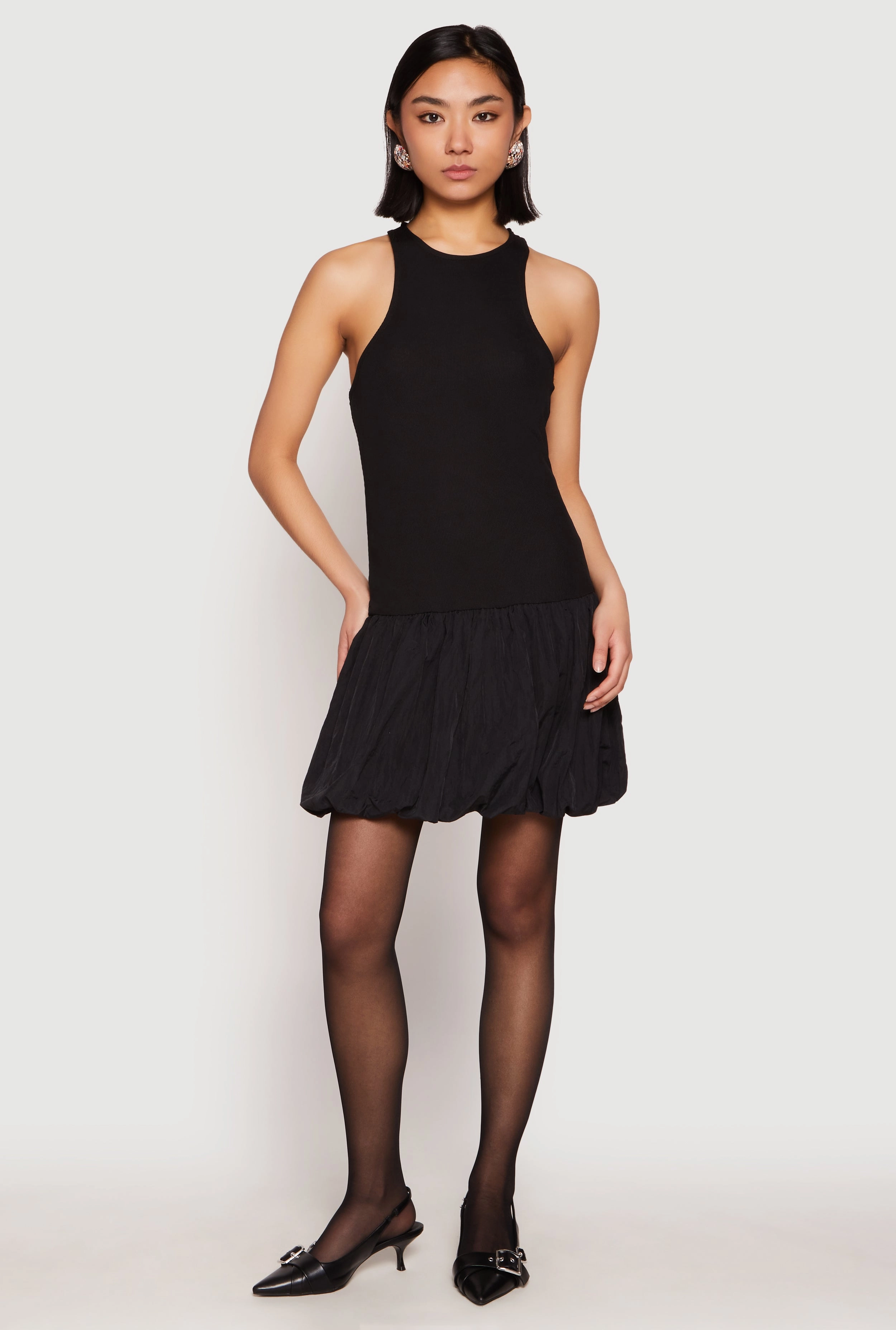 Almost Famous Racerback Tank Bubble Hem Dress