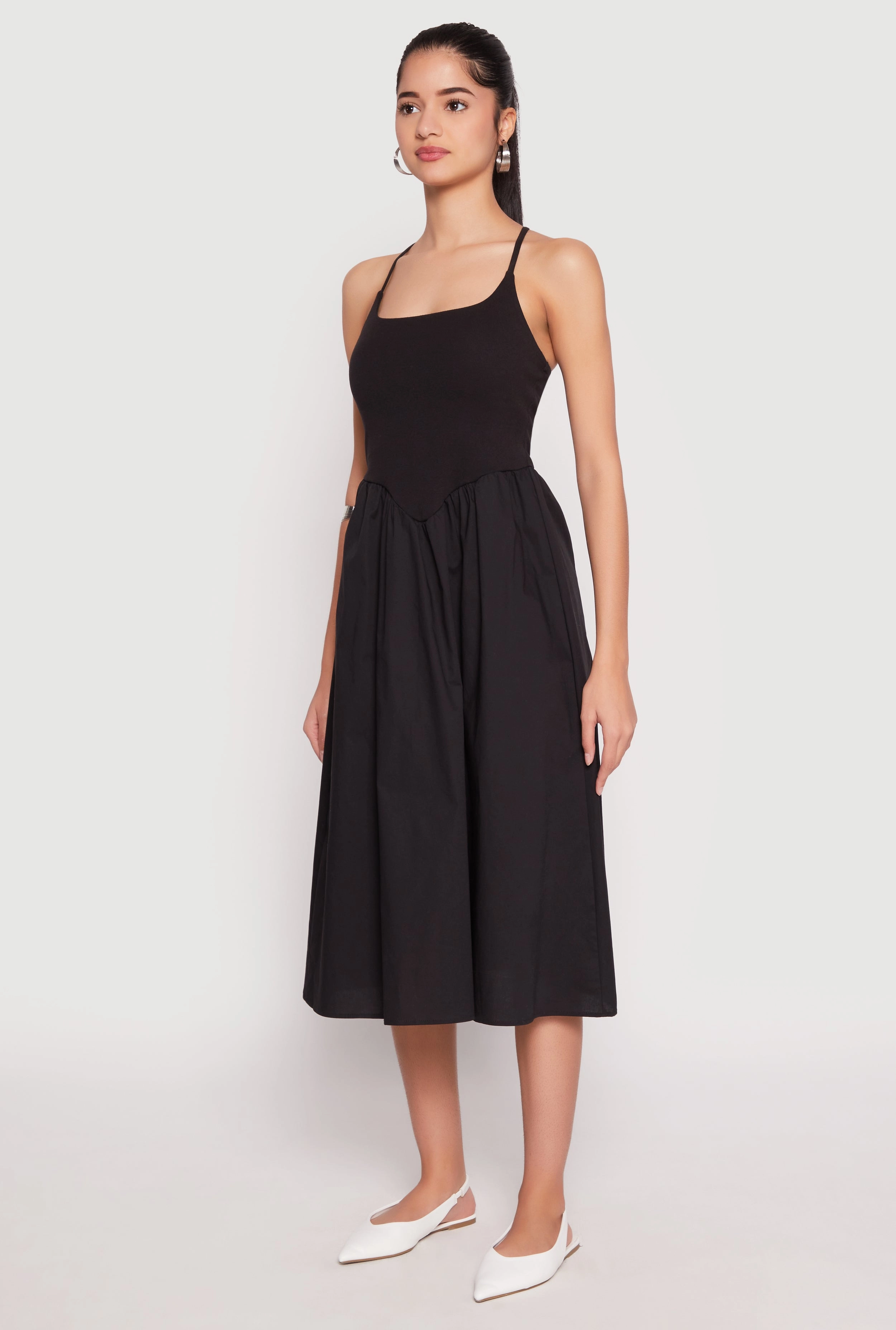 Almost Famous Sleeveless Empire Waist Midi Dress