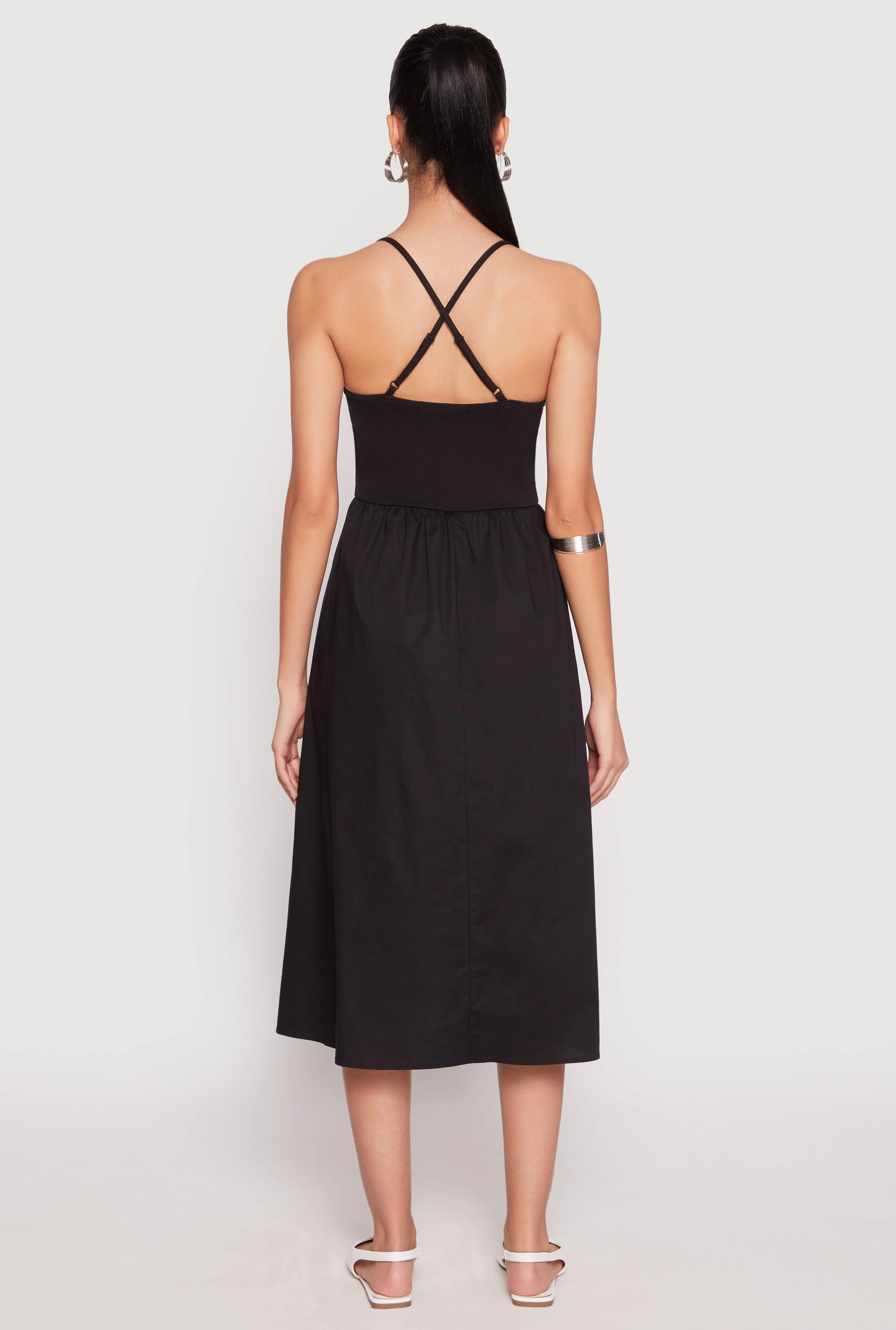 Almost Famous Sleeveless Empire Waist Midi Dress