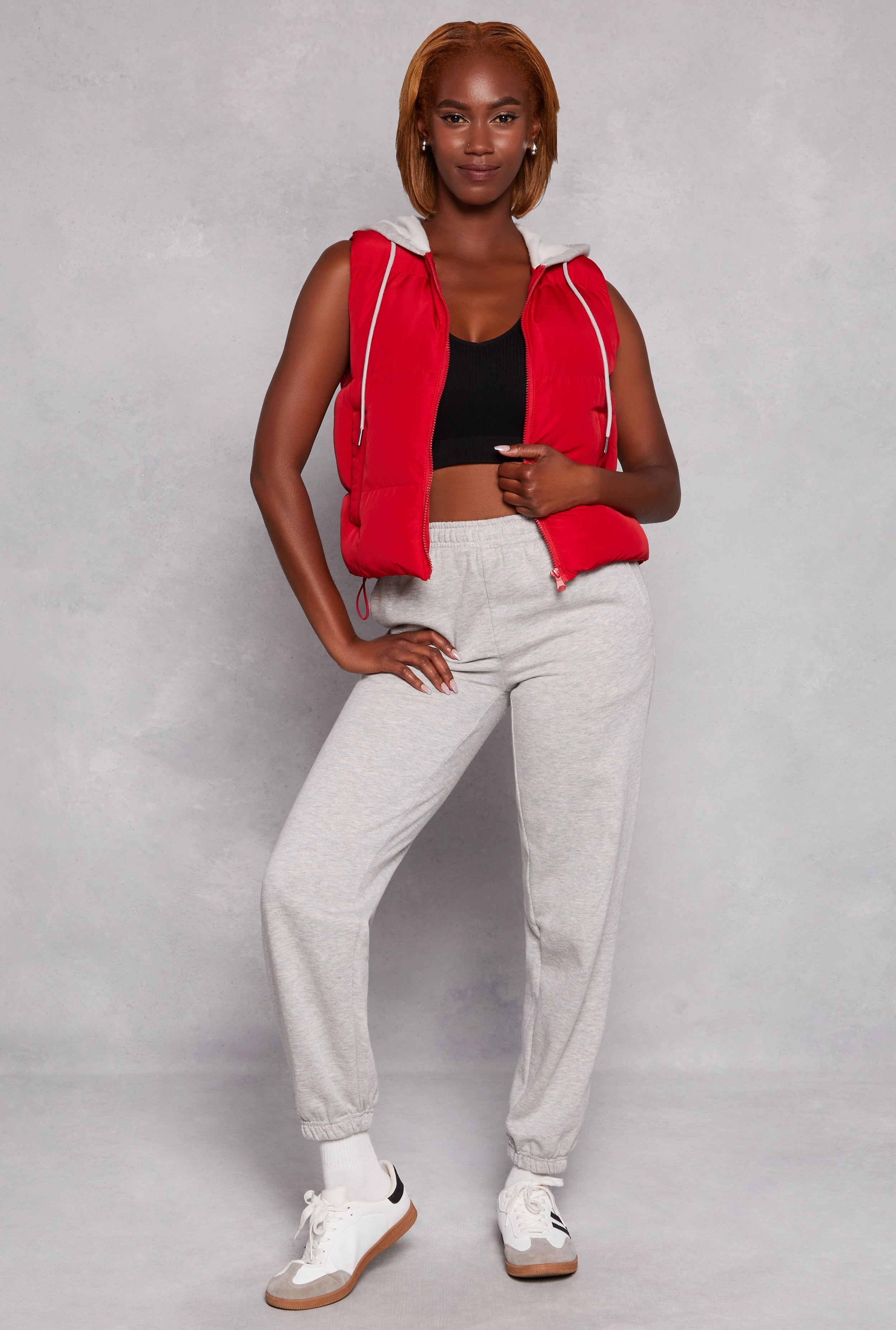 Almost Famous Zip Front Hooded Puffer Vest