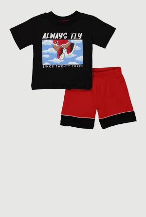 Baby Boys 0-9M Always Fly Graphic Tee and Shorts