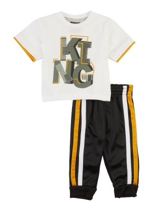Baby Boys 0-9M King Contrast Trim Tee and Joggers