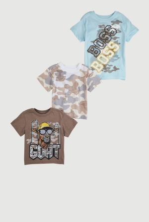 Baby Boys 12-24M Camo GOAT Graphic Tees 3 Pack
