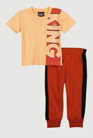 Baby Boys 12-24M King Graphic Tee and Joggers