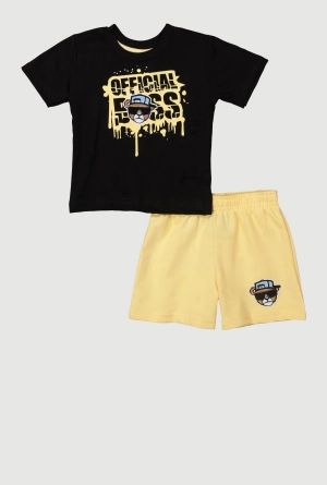 Baby Boys 12-24M Official Boss Graphic Tee and Shorts