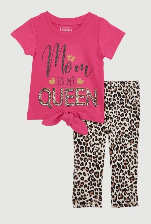 Baby Girls 0-9M Mom Is My Queen Graphic Tee and Leggings