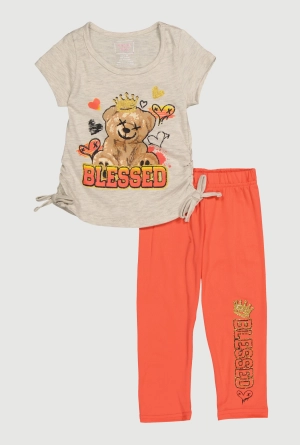 Baby Girls 12-24M Blessed Glitter Graphic Top and Leggings