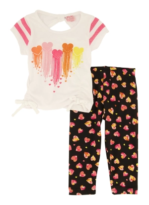 Baby Girls 12-24M Glitter Heart Graphic Tee and Leggings