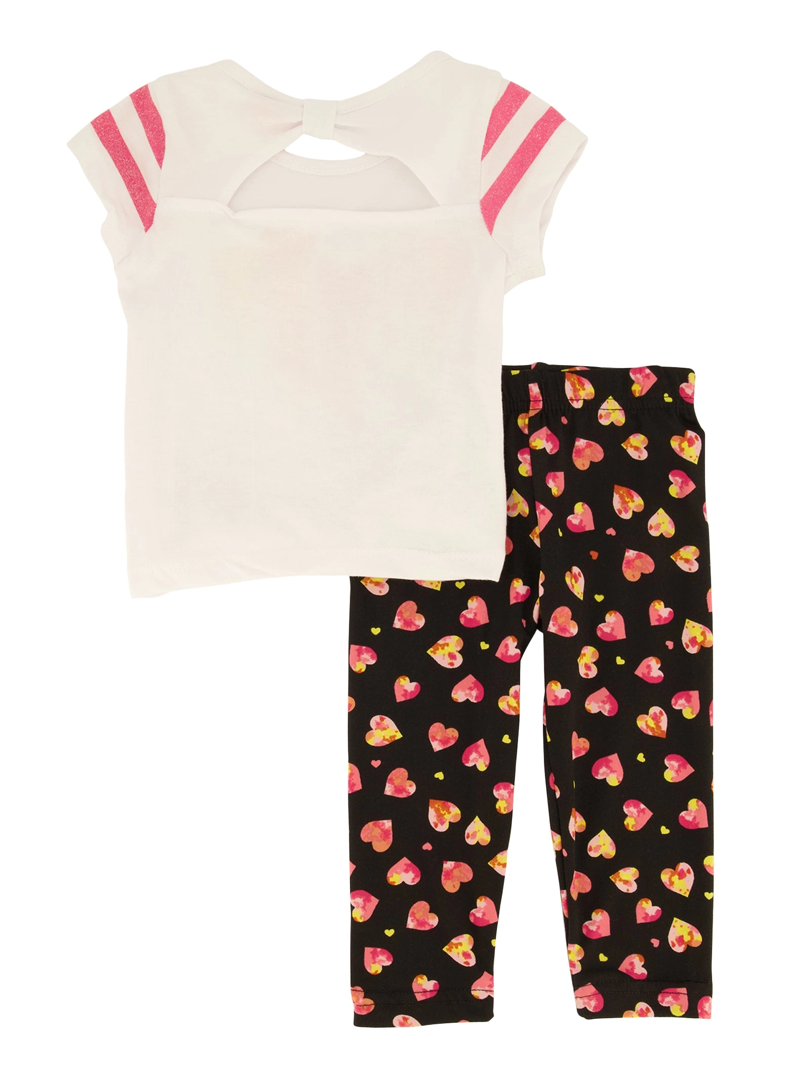 Baby Girls 12-24M Glitter Heart Graphic Tee and Leggings