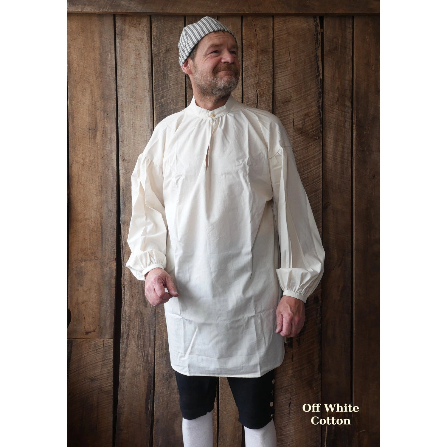 Banded Collar Shirt in Cotton