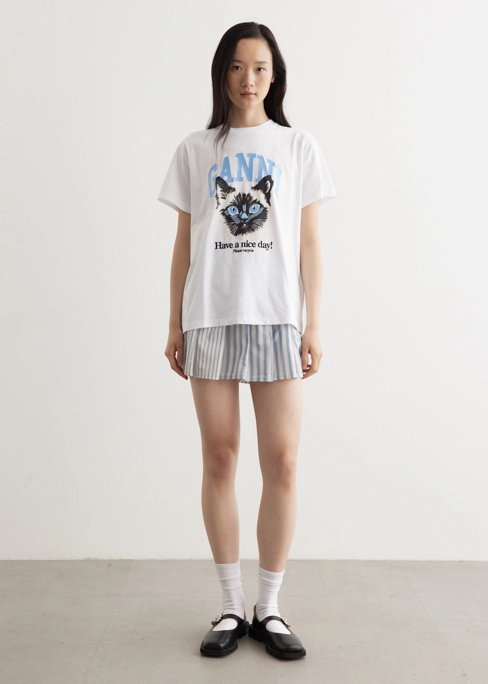 Basic Jersey Cat Relaxed T-Shirt