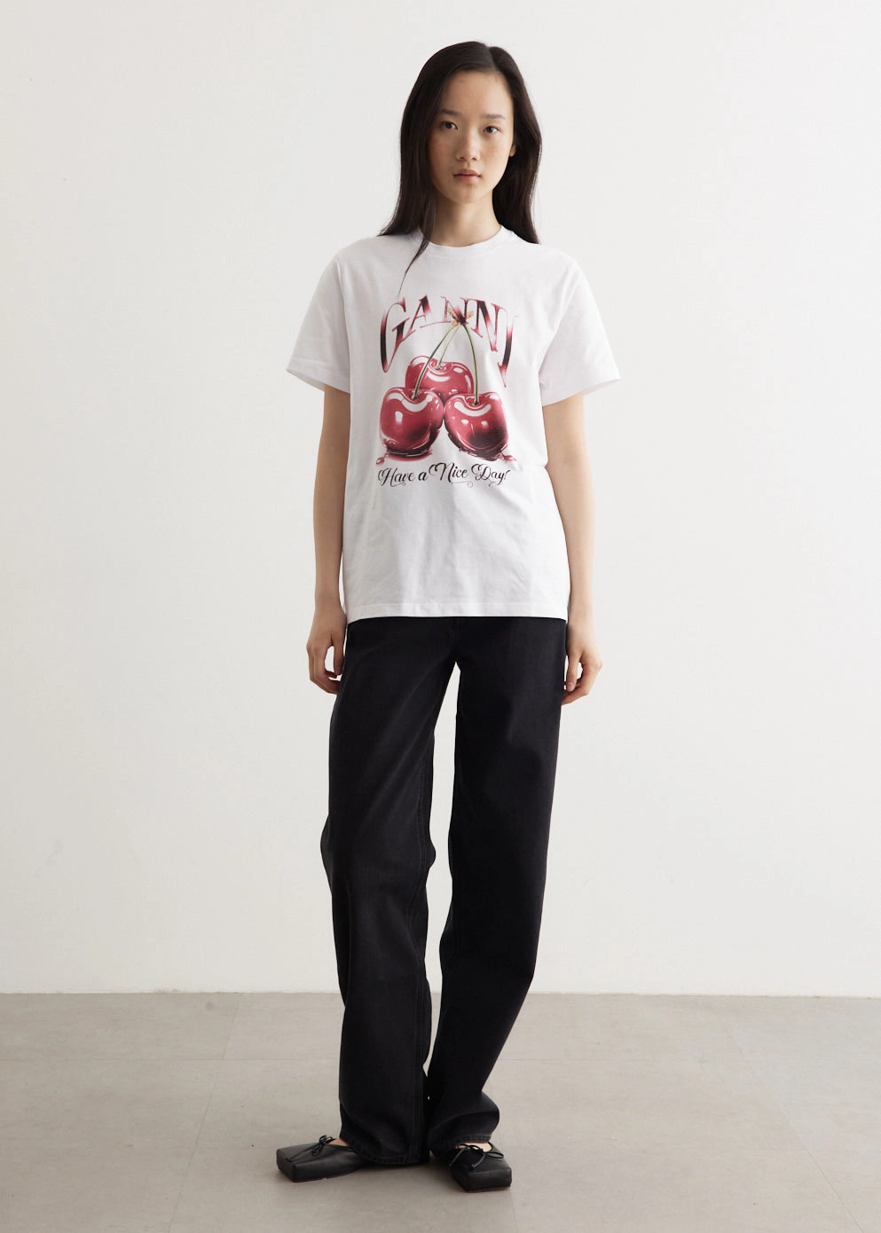 Basic Jersey Cherry Relaxed T-Shirt - OLD SKU, KEEP OFFLINE