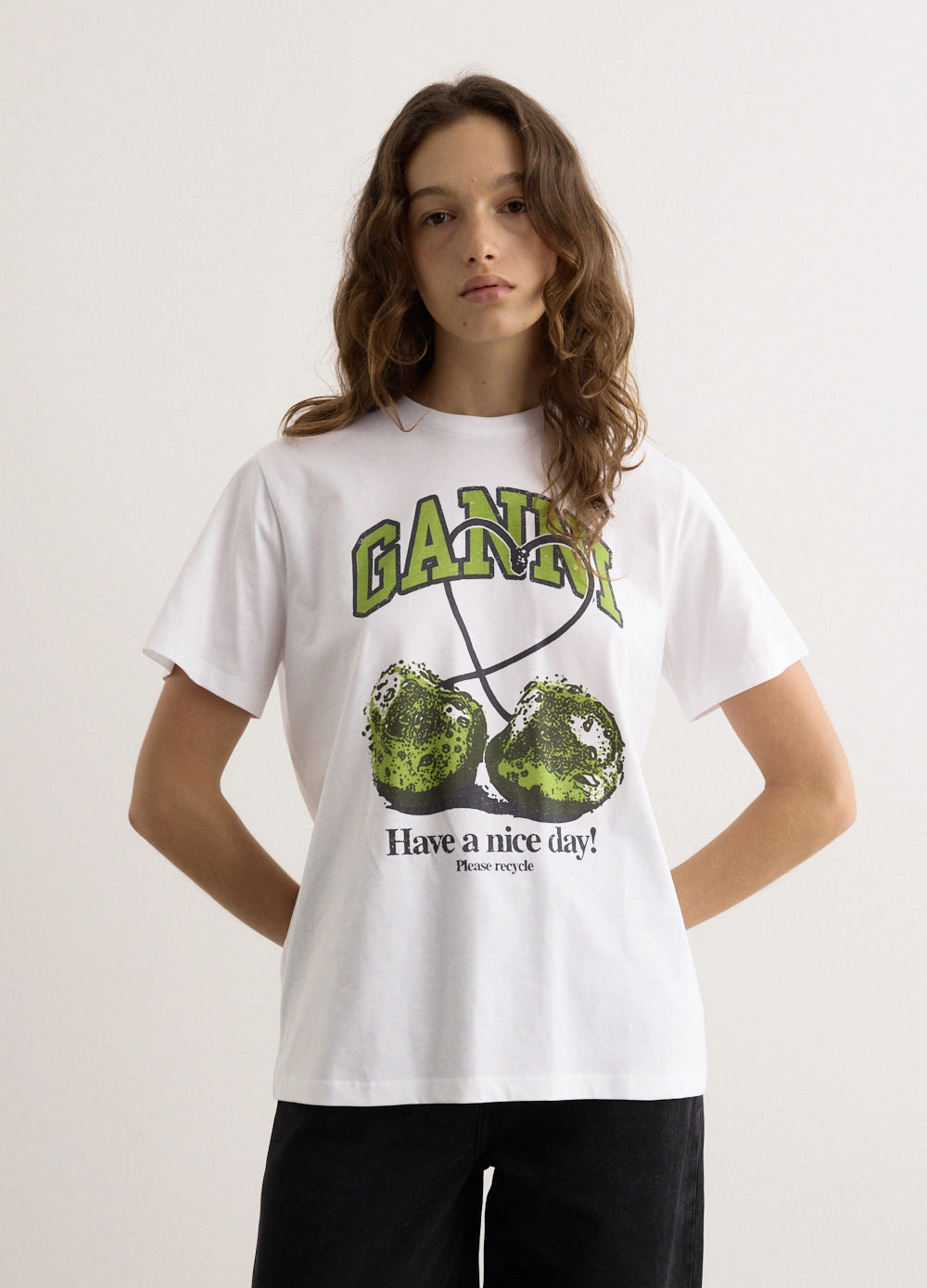 Basic Jersey Cherry Relaxed T-Shirt