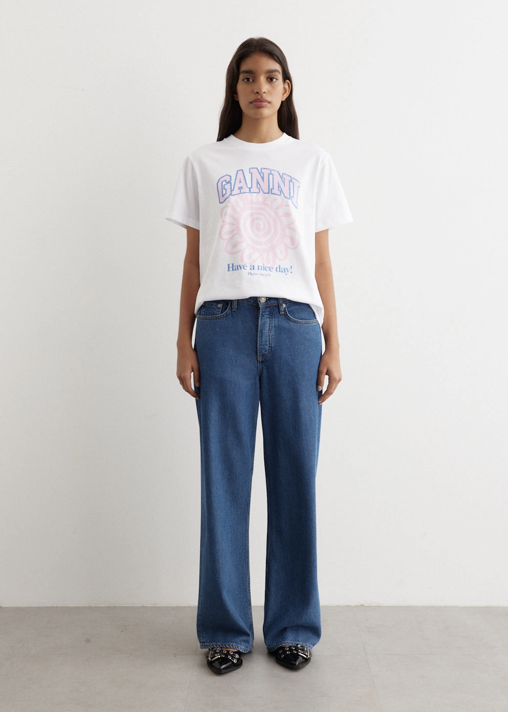 Basic Jersey Flower Relaxed T-Shirt