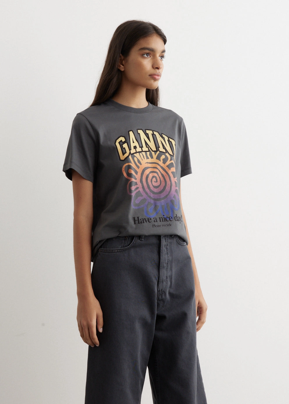 Basic Jersey Flower Relaxed T-Shirt