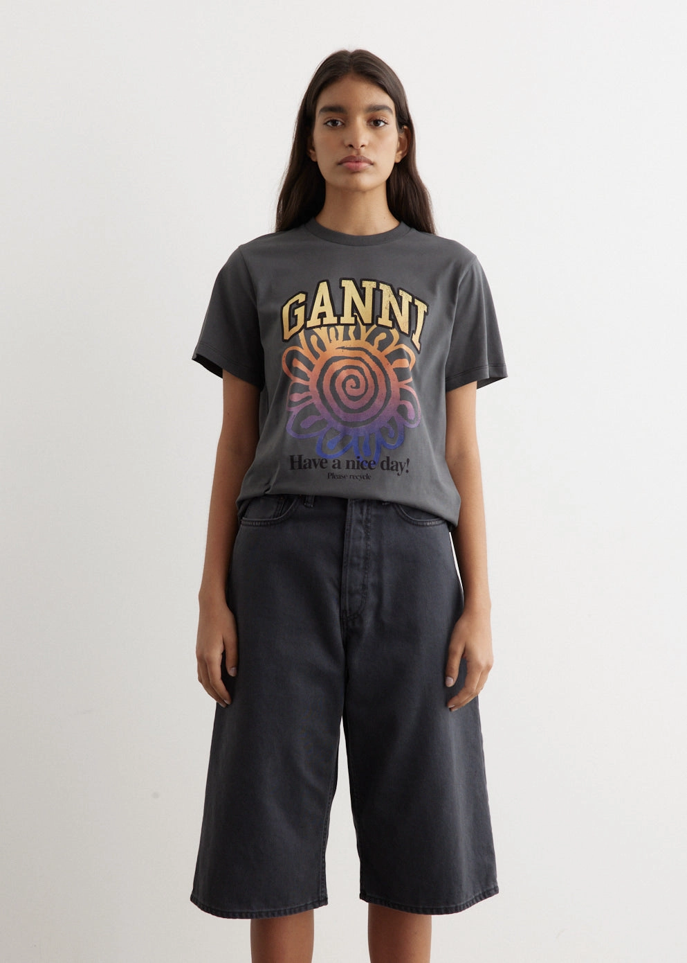 Basic Jersey Flower Relaxed T-Shirt