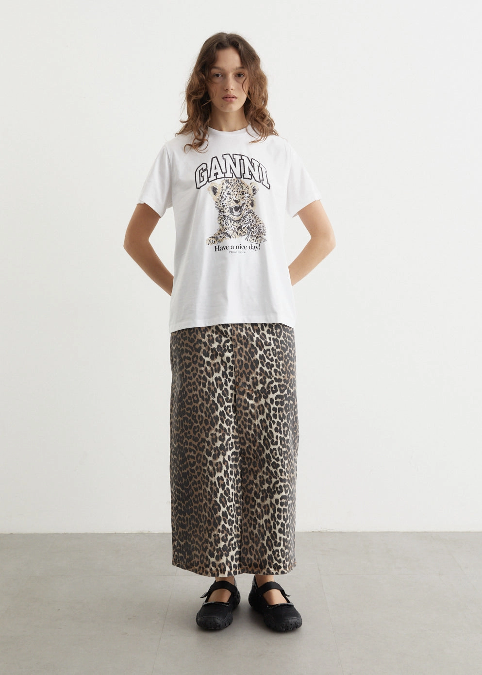 Basic Jersey Leopard Relaxed T-Shirt
