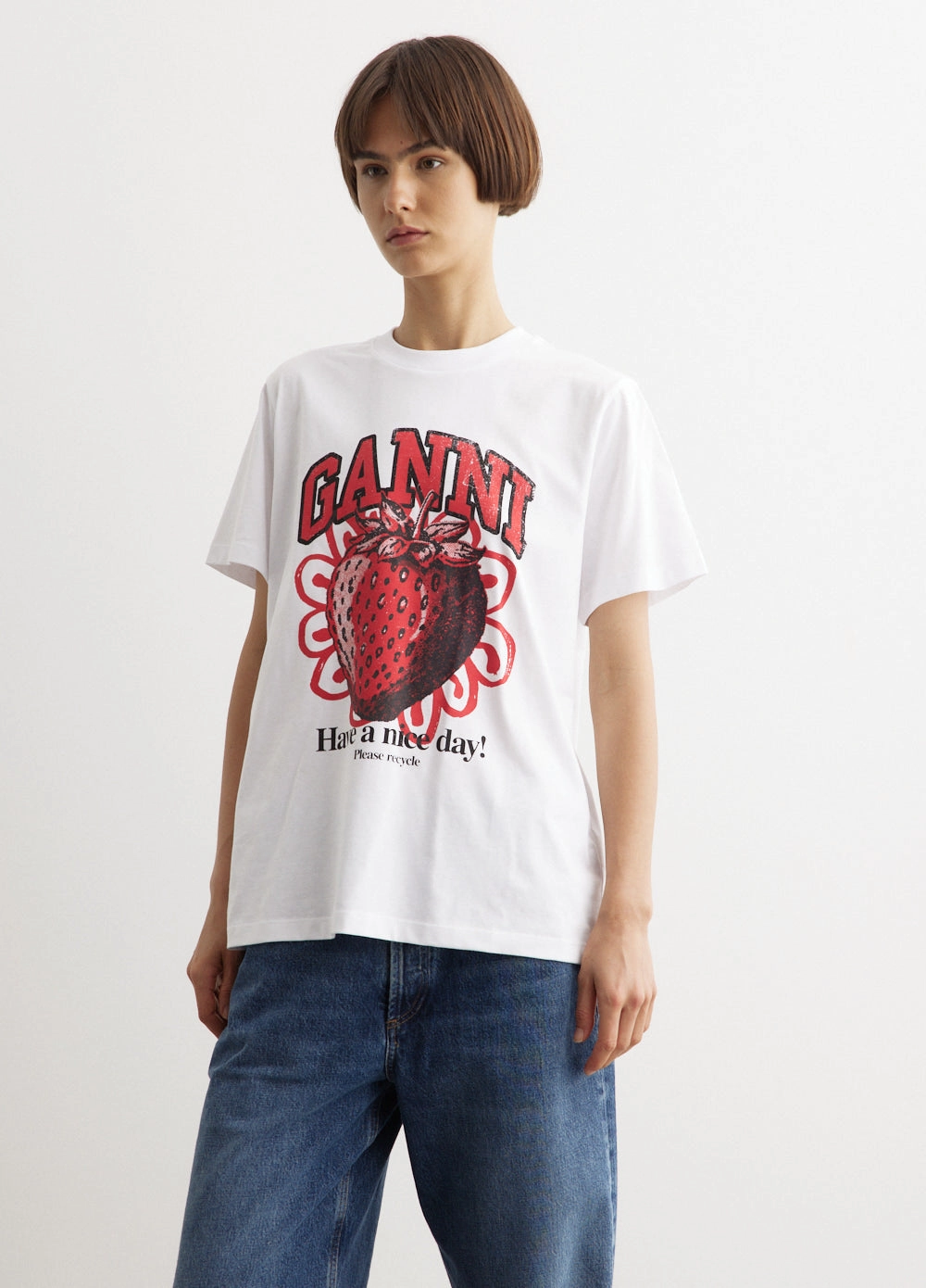 Basic Jersey Strawberry Relaxed T-Shirt