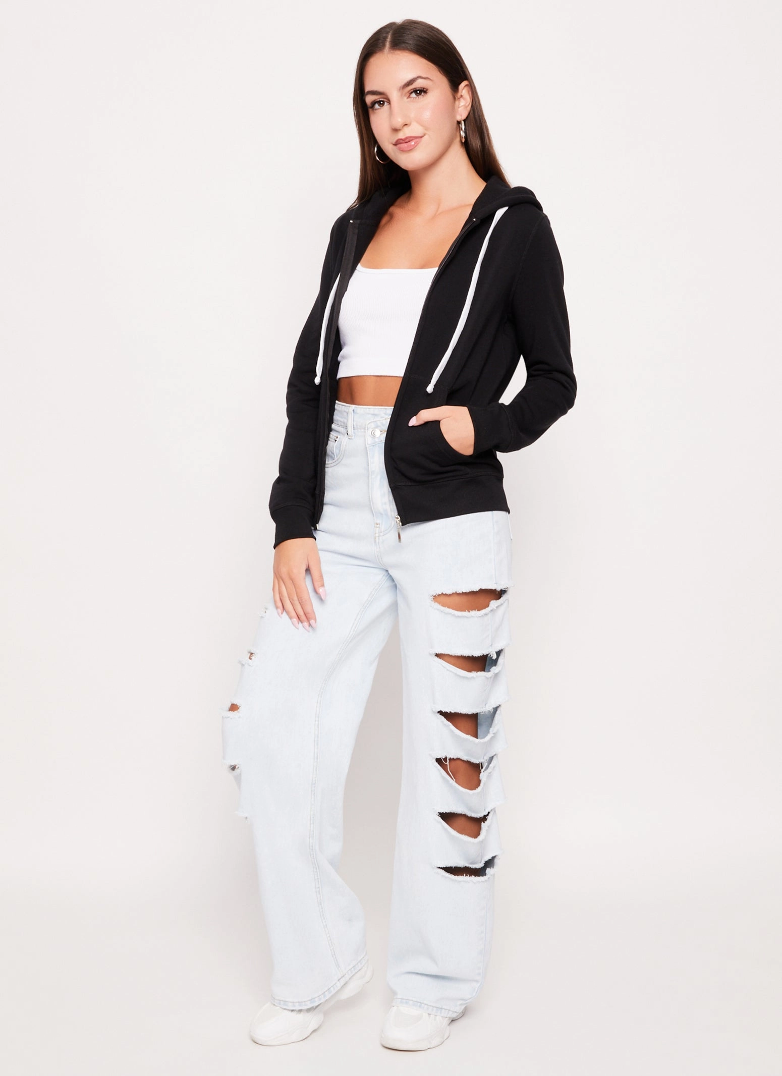 Basic Zip Front Hoodie