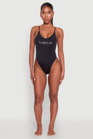 Bebe Rhinestone One Piece Swimsuit