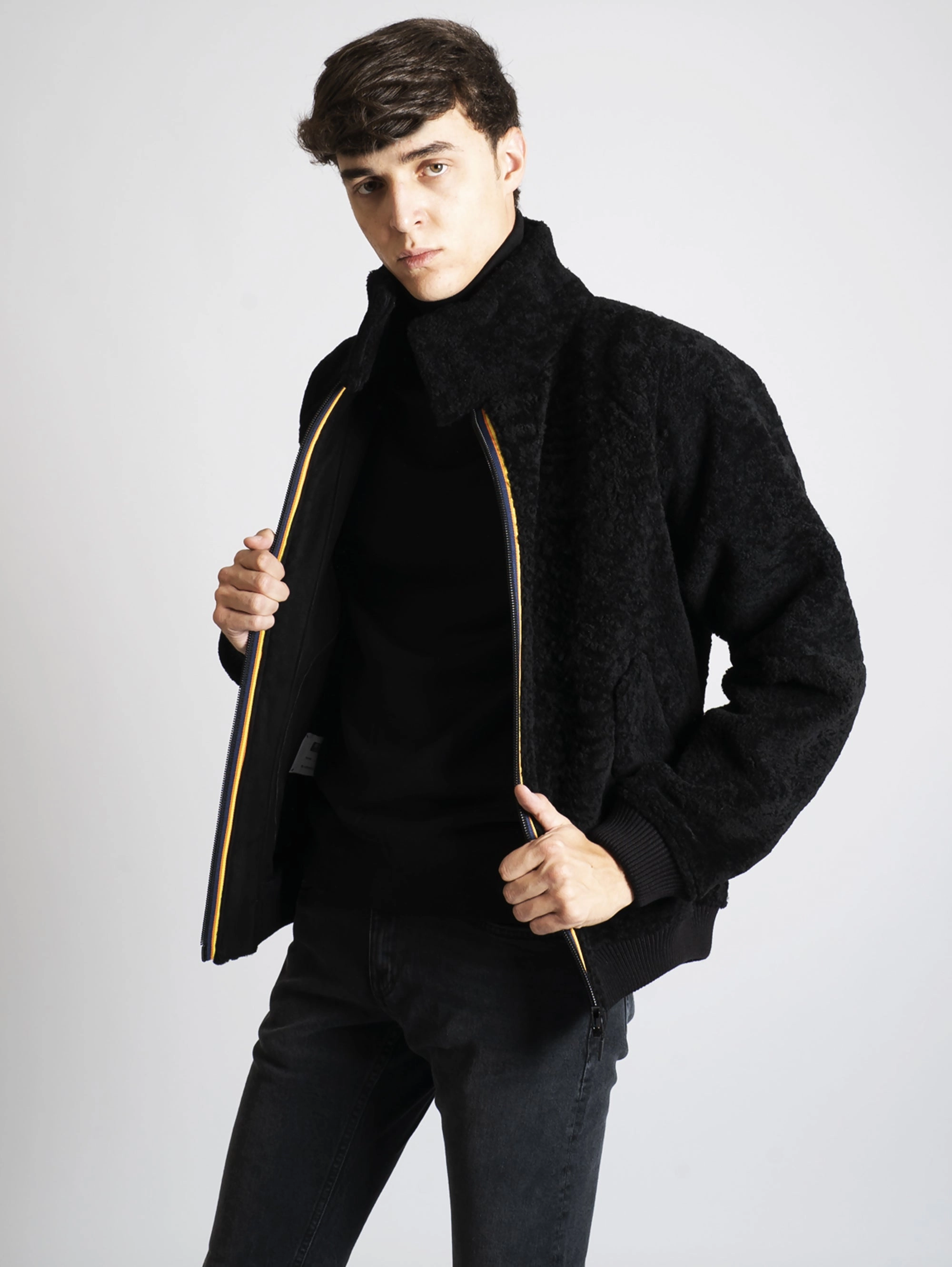 Black Sheepskin Bomber