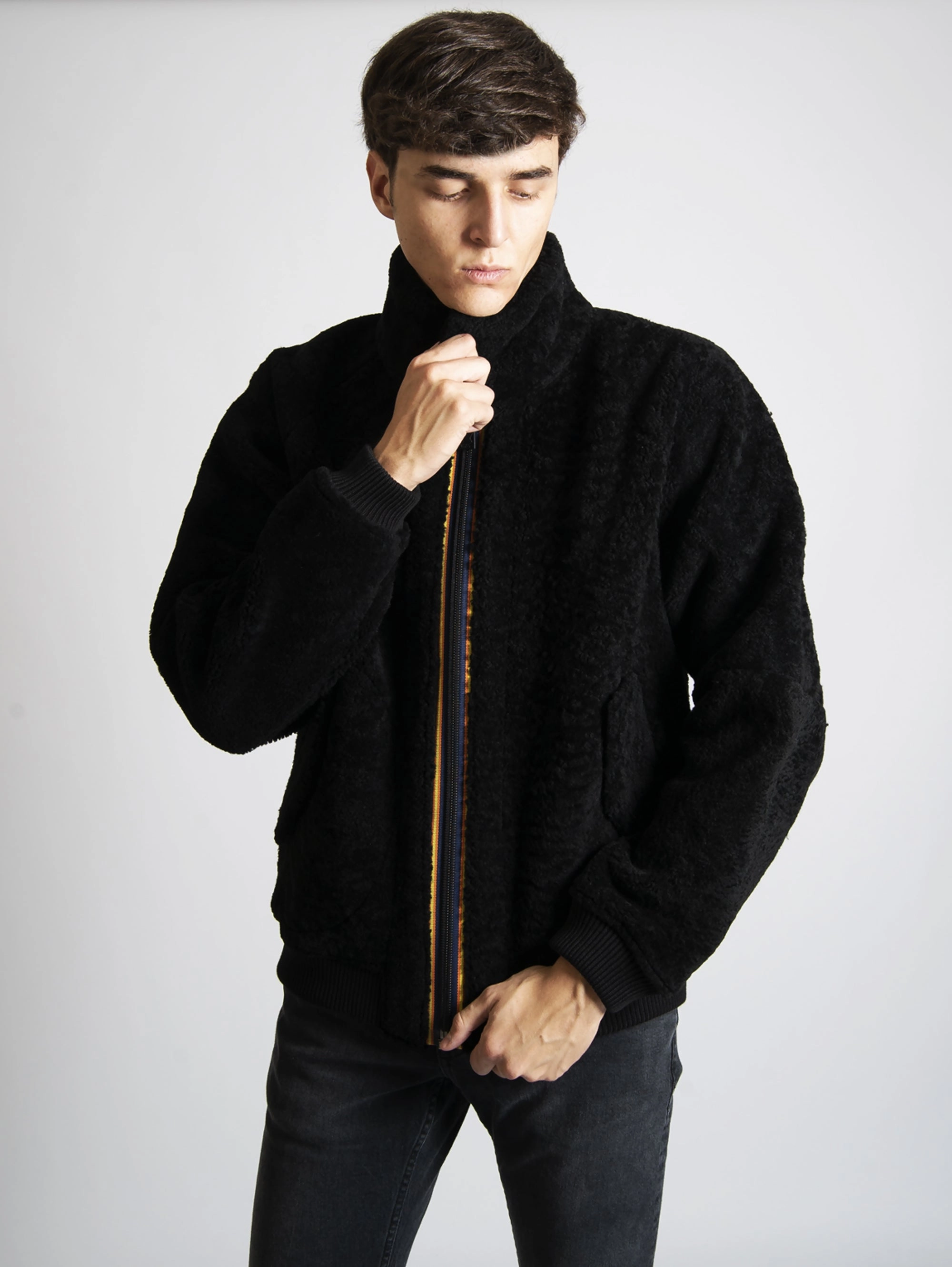 Black Sheepskin Bomber