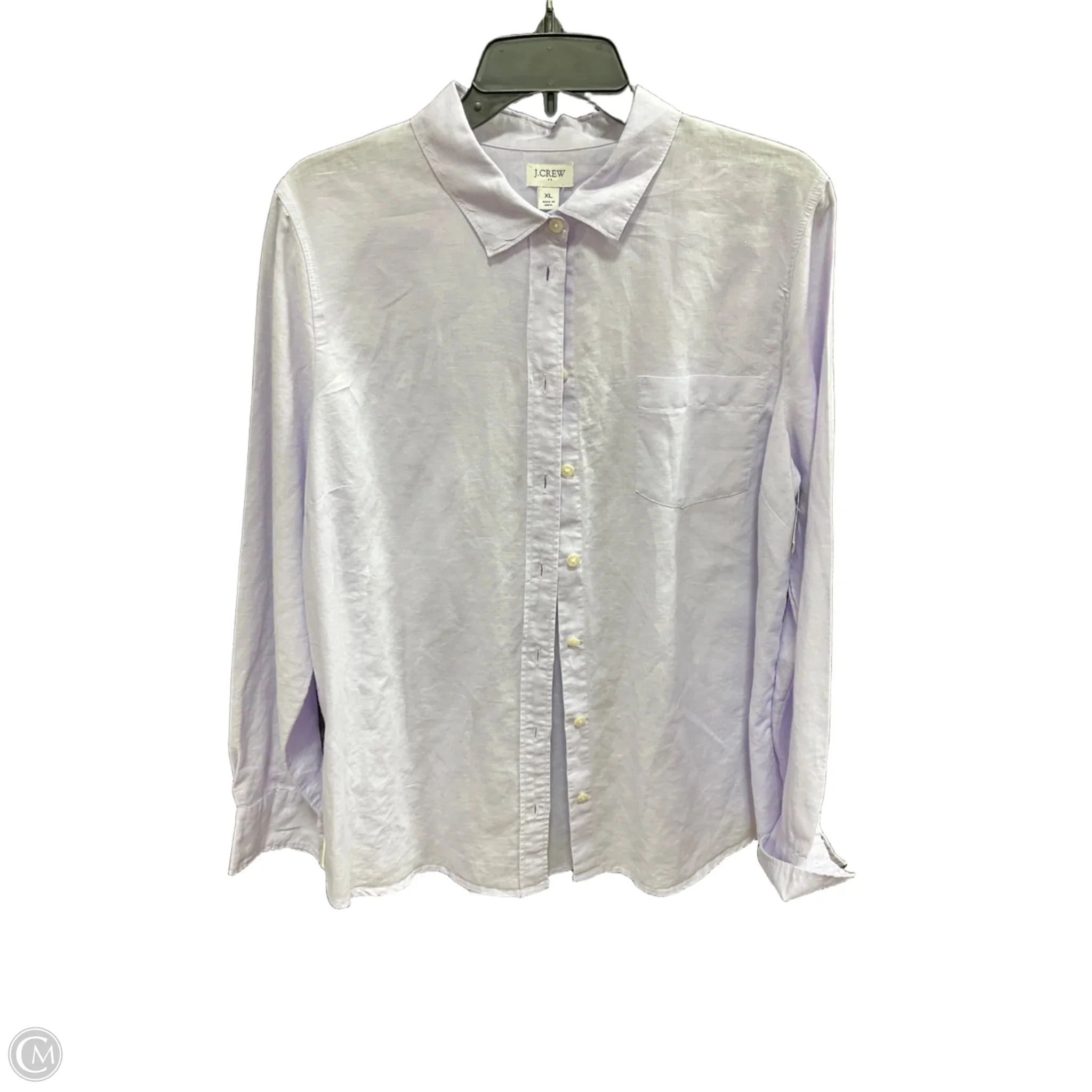 Blouse Long Sleeve By J. Crew In Purple, Size: Xl