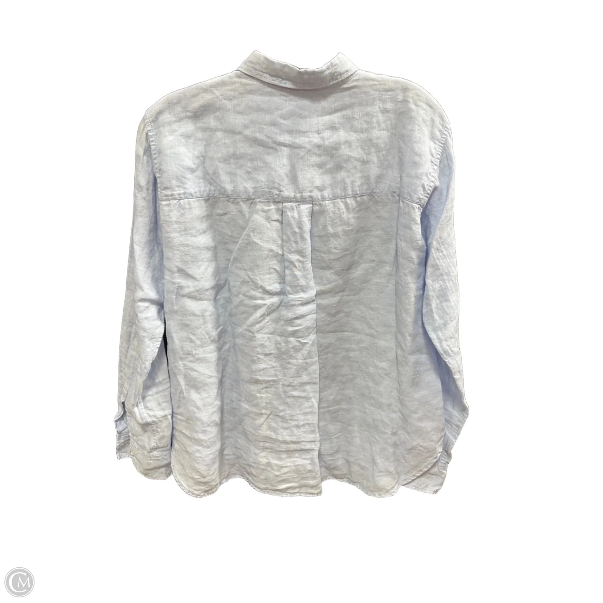 Blouse Long Sleeve By Uniqlo In Blue, Size: M