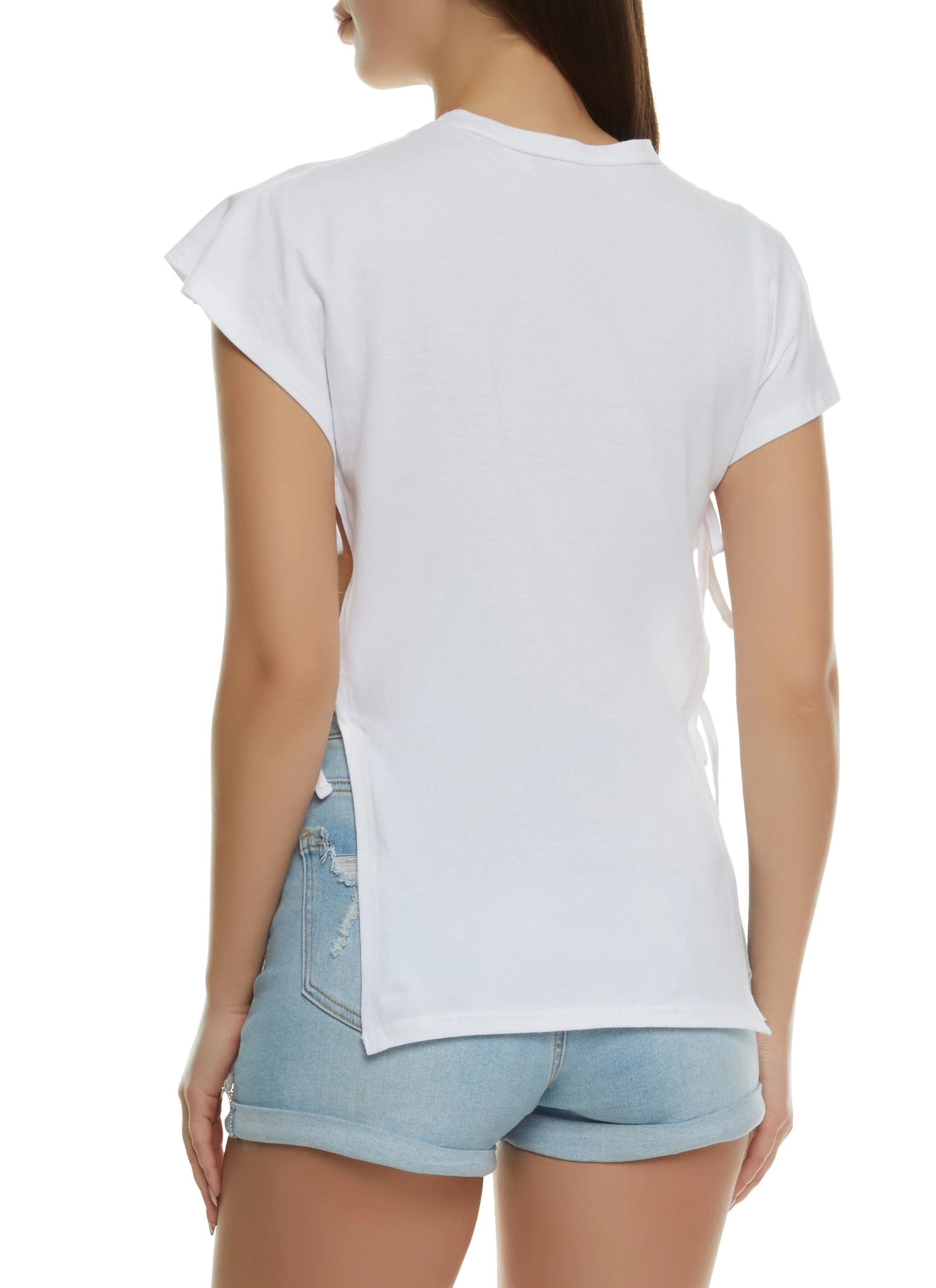 Boss Glitter Graphic Side Tie Tee