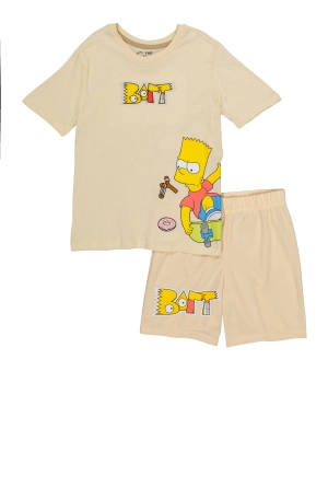 Boys Bart Simpson Graphic Tee and Shorts