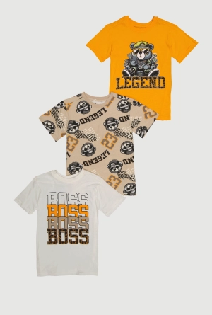 Boys Boss Legend Graphic Tees 3 Pack