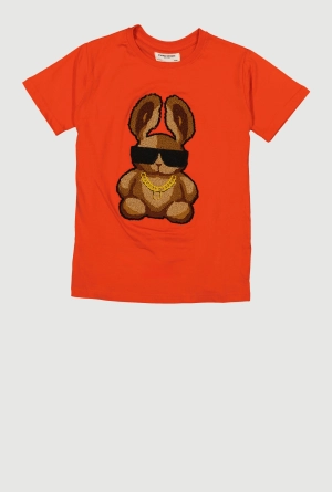 Boys Chenille Bunny Patch Graphic Tee