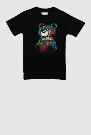 Boys Embroidered Graffiti Bear Graphic Tee