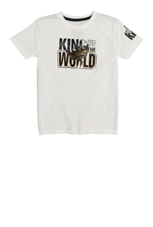 Boys King Of The World Foil Screen Tee