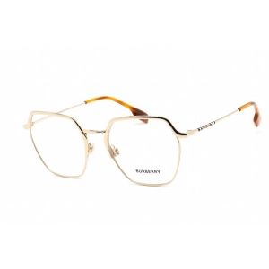 Burberry Women's Eyeglasses - Clear Lens Light Gold Metal Square Frame | 0BE1371 1109