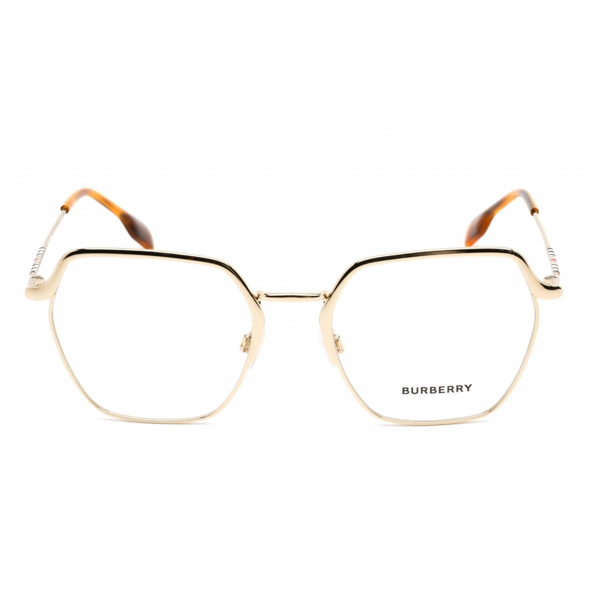 Burberry Women's Eyeglasses - Clear Lens Light Gold Metal Square Frame | 0BE1371 1109