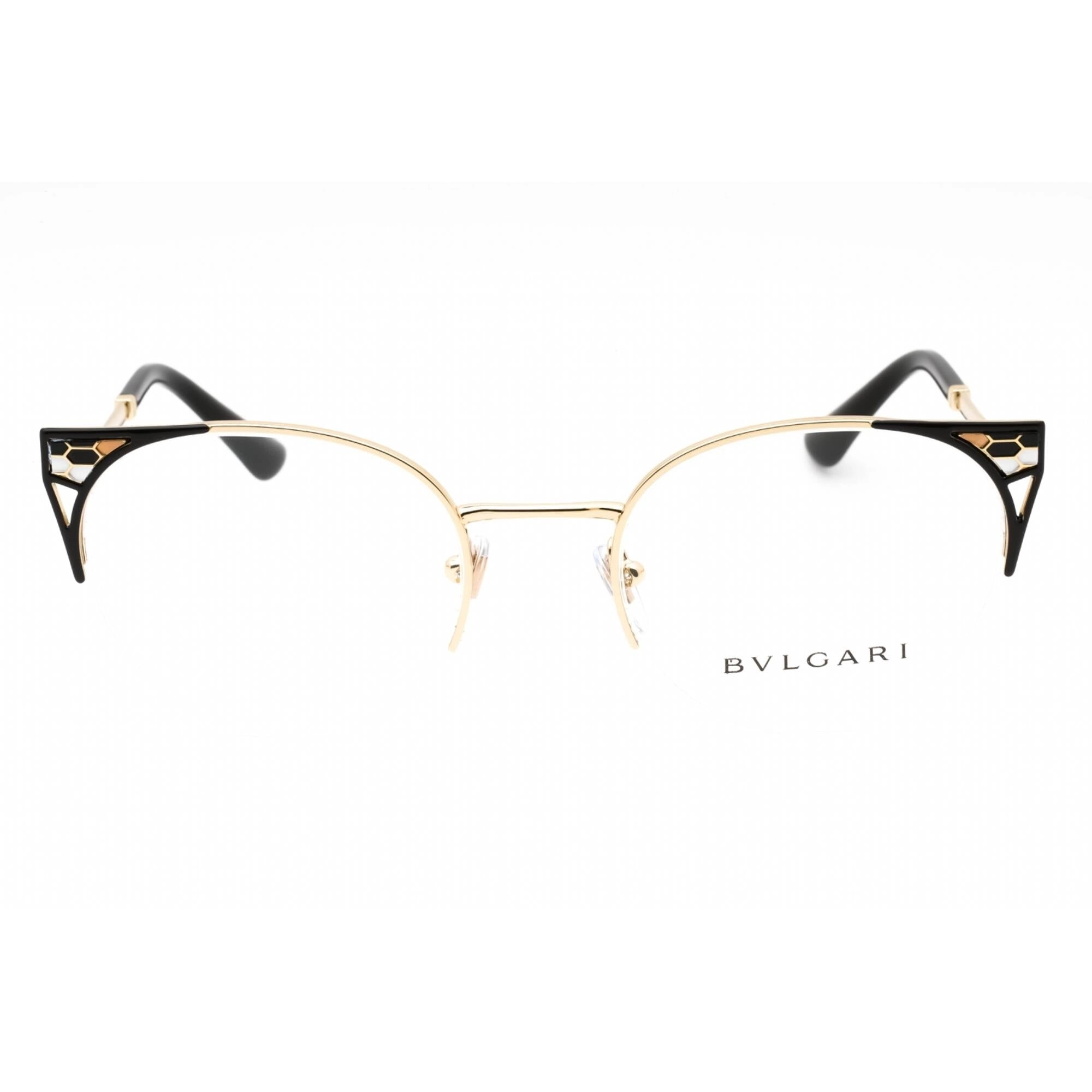 Bvlgari Women's Eyeglasses - Pale Gold/Black Half Rim Cat Eye Frame | 0BV2243 2018