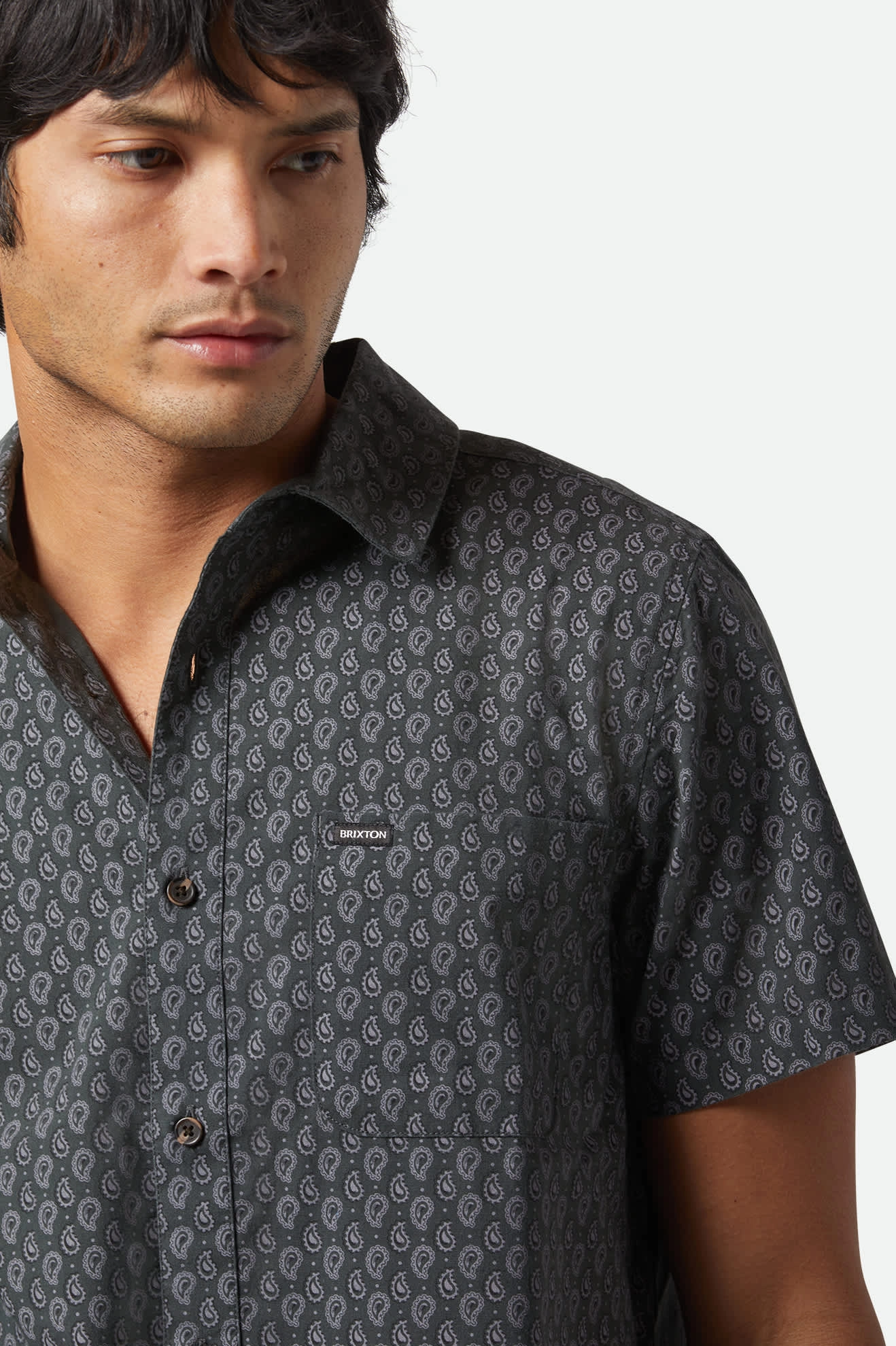 Charter Print S/S Shirt - Washed Black/Paisley