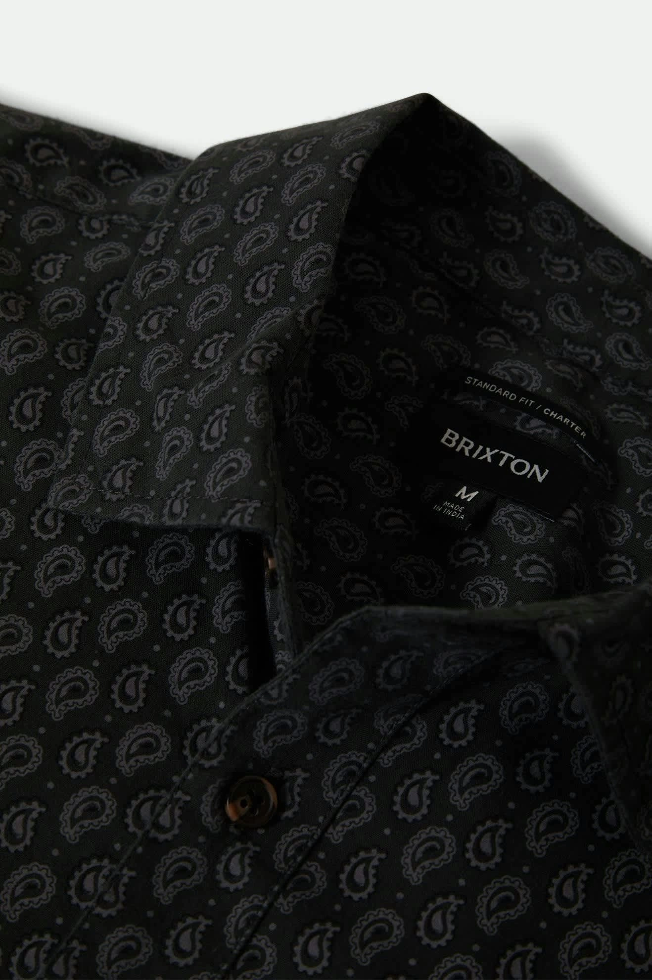 Charter Print S/S Shirt - Washed Black/Paisley