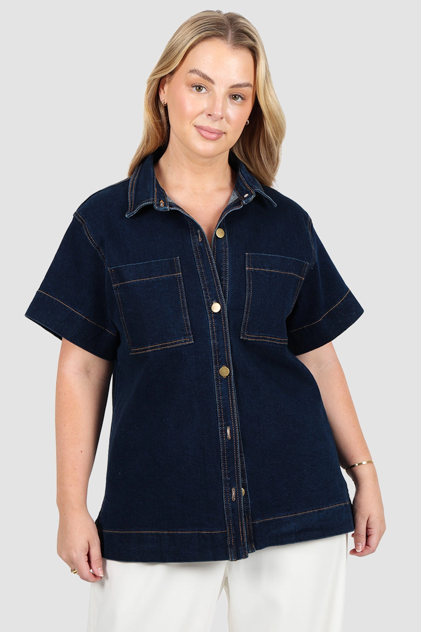 COMO DENIM SHIRT MIDNIGHT BLUE