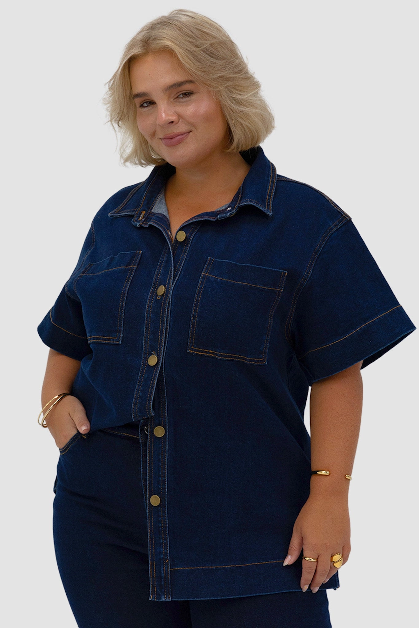 COMO DENIM SHIRT MIDNIGHT BLUE