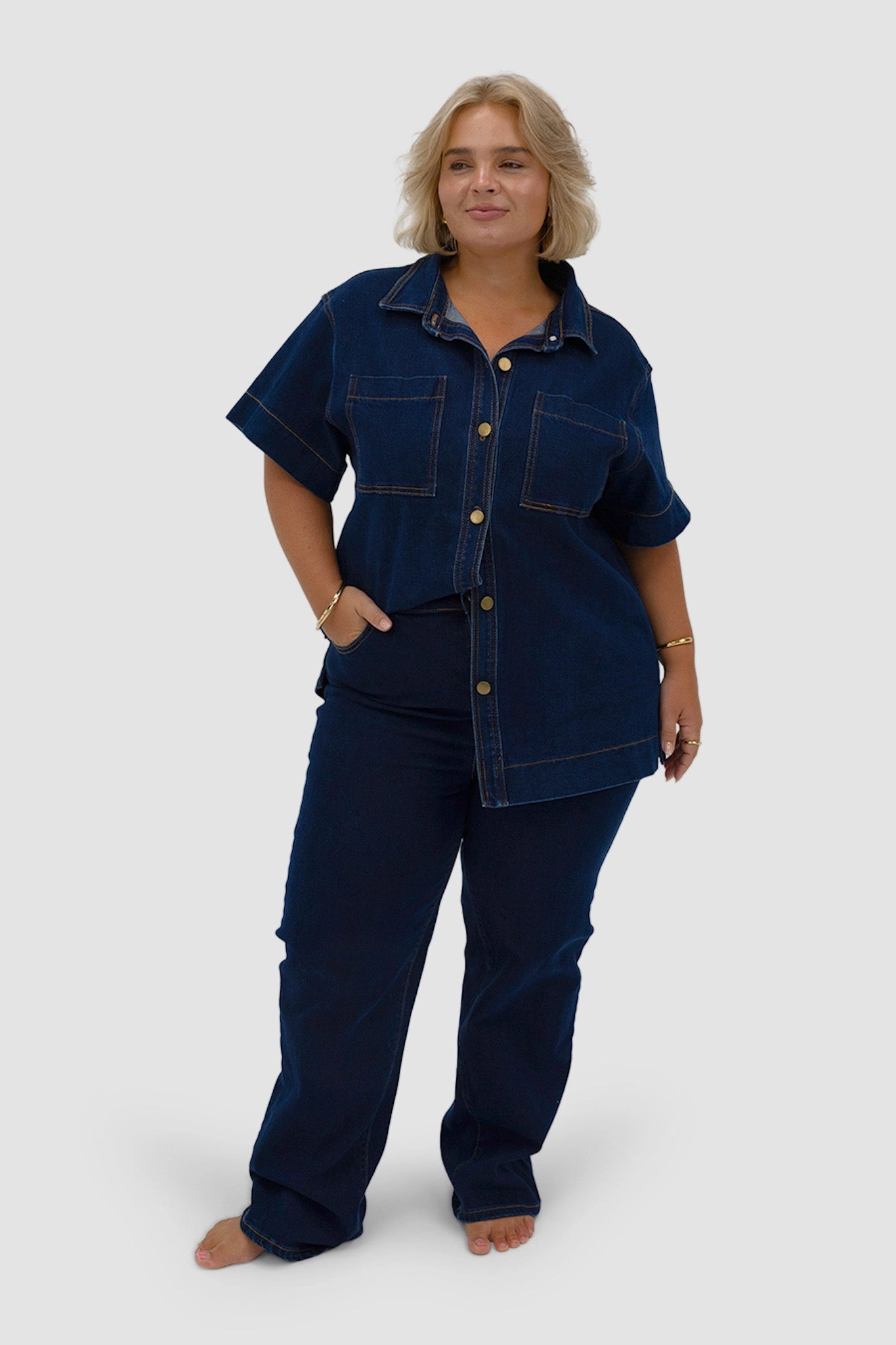 COMO DENIM SHIRT MIDNIGHT BLUE