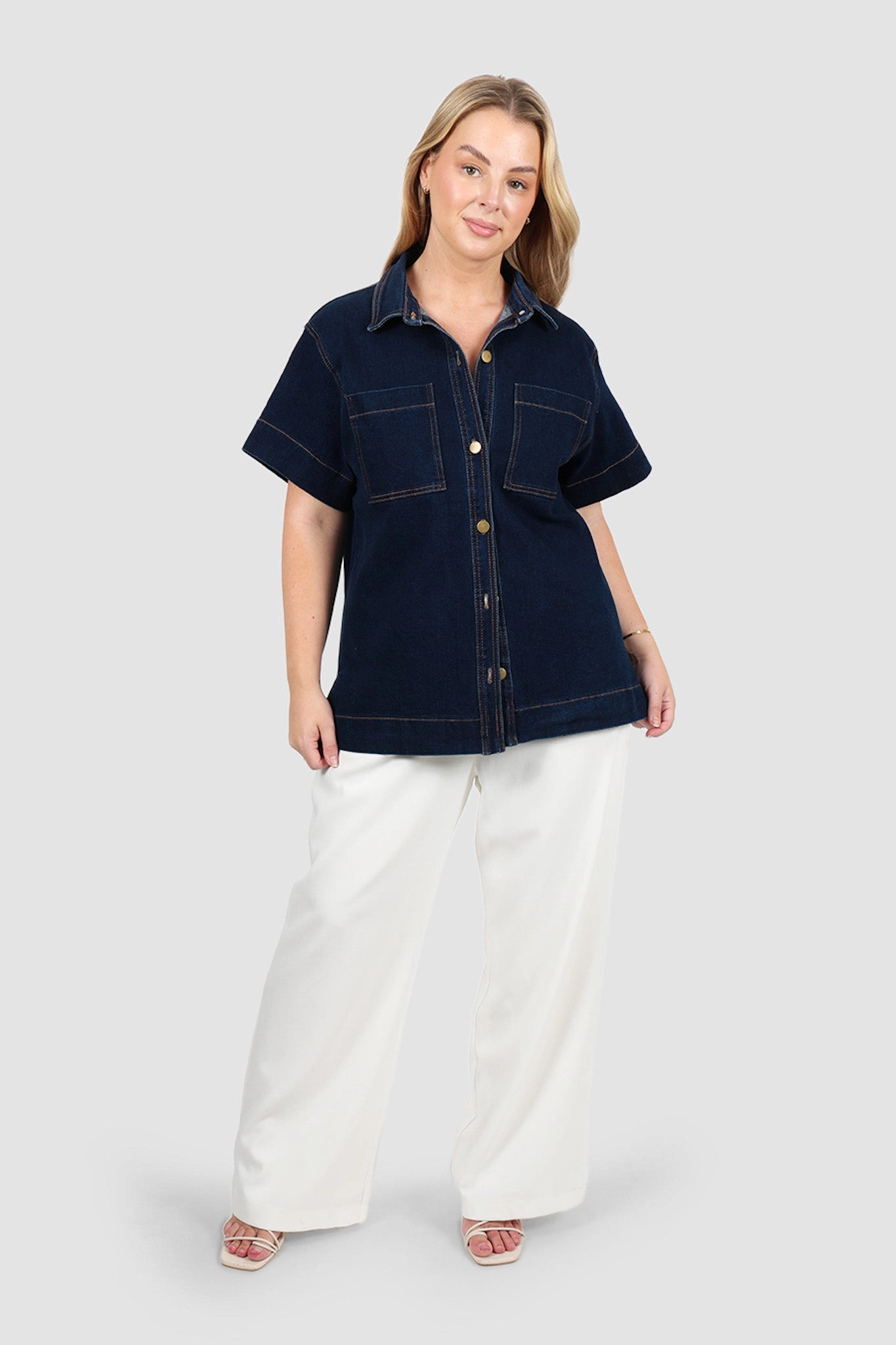COMO DENIM SHIRT MIDNIGHT BLUE