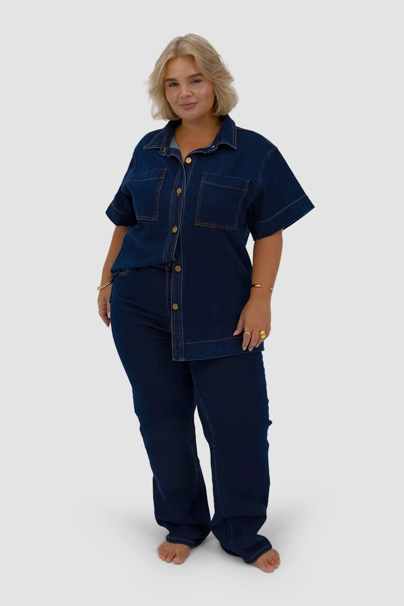 COMO DENIM SHIRT MIDNIGHT BLUE