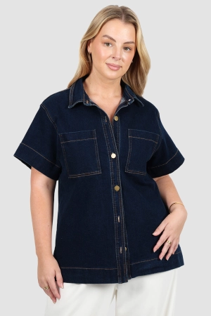 COMO DENIM SHIRT MIDNIGHT BLUE