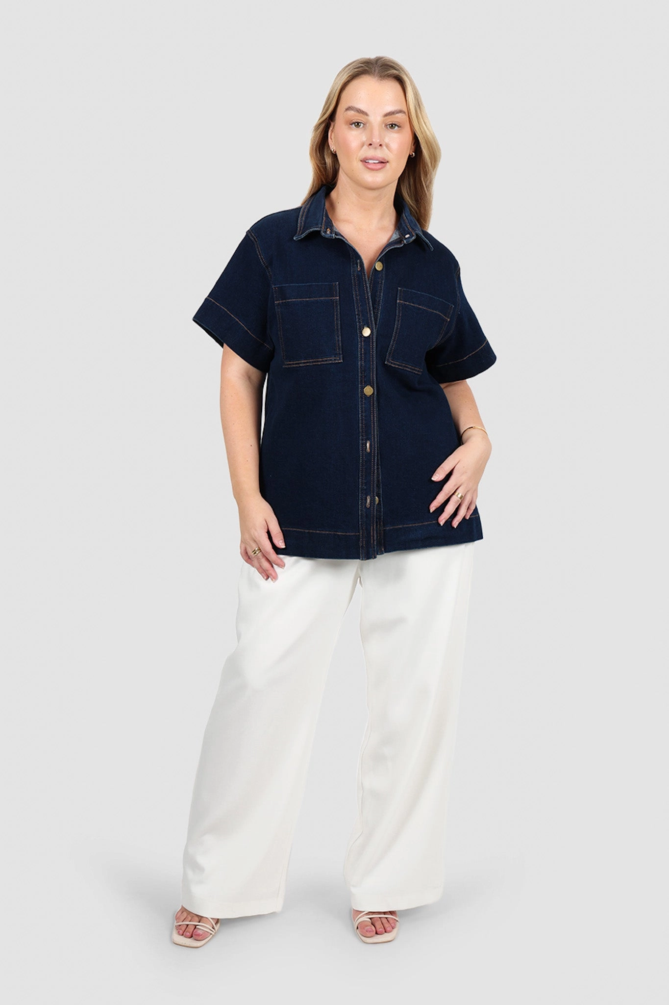 COMO DENIM SHIRT MIDNIGHT BLUE